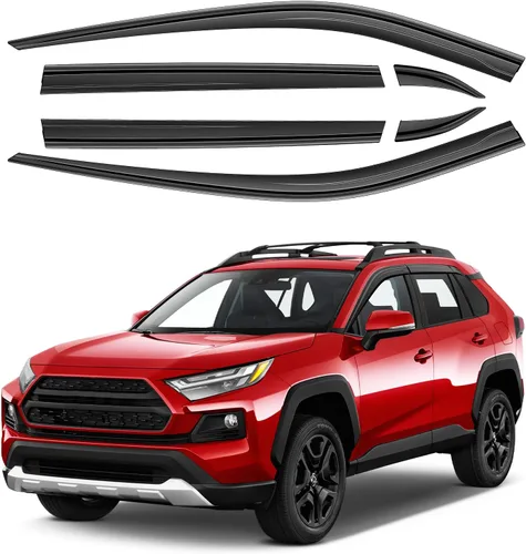 Protectores de lluvia con cinta adhesiva para Toyota RAV4 2019 2020 2021 2022 2023 - Visera lateral de humo inastillable para ventana, deflectores