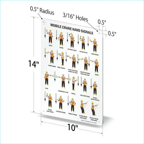 Miniatura 4 de SmartSign - S-0881-AL-14 "Señales de mano de grúa móvil" 10" x 14" Aluminio Negro sobre Blanco