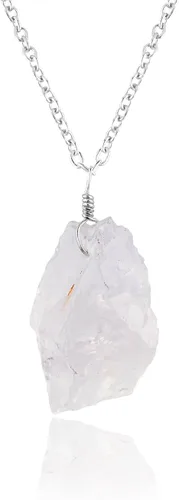 Miniatura 17 de Colgante delicado de piedras preciosas naturales crudas, collar de piedras ásperas surtidas, hecho a mano, joyería hipoalergénica bohemia