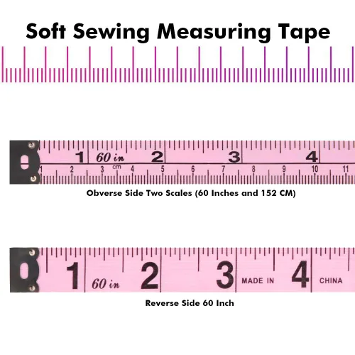 Miniatura 5 de 2 cintas métricas para el cuerpo, cinta métrica suave para tela de costura corporal, tela a medida, juego de cintas métricas retráctiles de doble