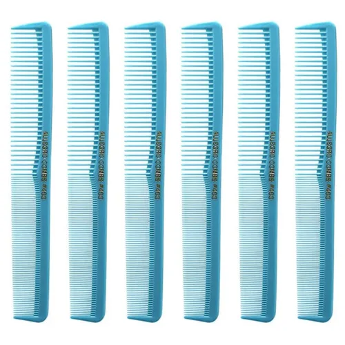 Allegro - Juego de peines de peluquero - 400 peines de corte y peinado, 6 piezas de peines de bolsillo para estilistas (azul bebé)