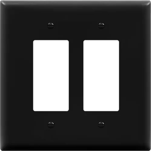 Miniatura 24 de ENERLITES - Cubierta decorativa de interruptor doble, placa de pared de dos salidas, 2 bandas de gran tamaño, 5.50 x 5.50 pulgadas, termoplástico