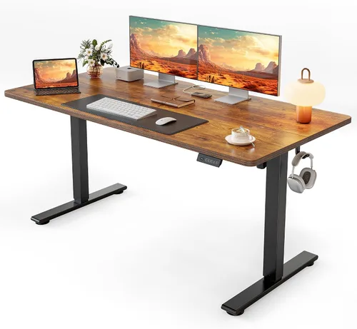 Miniatura 12 de Cubiker Escritorio de Pie de 40 x 24 Pulgadas, Mesa Eléctrica de Oficina en Casa de Altura Ajustable, Escritorio Sit-Stand con Tablero de Empalme