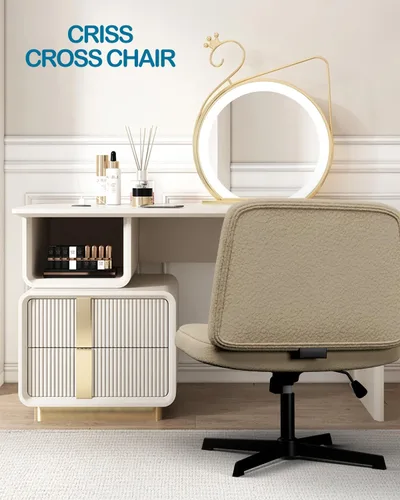 Miniatura 6 de Cómoda silla de escritorio para oficina en casa, sin brazos, silla de computadora y tocador para dormitorio, sala de estar, asiento grande normal