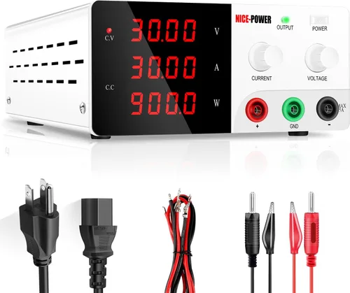 Miniatura 13 de NICE-POWER Fuente de alimentación de CC variable, fuente de alimentación de banco de alta potencia de 15V 60A 900W con perilla de codificador
