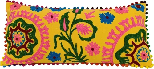 Miniatura 6 de Trade Star - Funda de almohada bordada de 100 % algodón, larga, de diseño, hermosa decoración de sofá, 12 x 24 pulgadas, funda de cojín decorativa