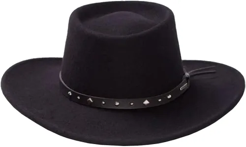 Miniatura 2 de Stetson Black Hawk Wool Felt Western Hat Crushable Gambler Crown