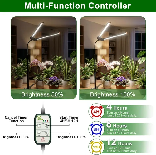 Miniatura 3 de Luz de cultivo para plantas de interior, lámpara de luz de crecimiento de espectro solar blanco de 6000 K con LED rojo y azul para semillas