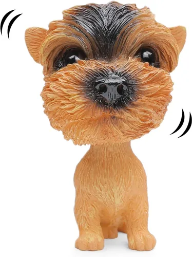 Perros de juguete con cabeza móvil para decorar el auto (Yorkshire Terrier)