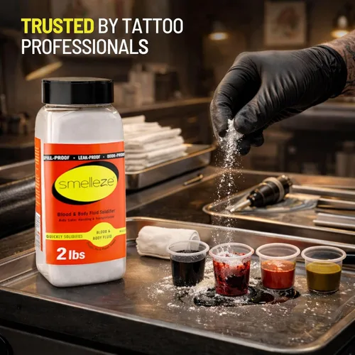 Miniatura 5 de SMELLEZE Limpieza de residuos de sangre y líquidos corporales súper absorbente, solidificador y desodorante: 2 lb. Los gránulos absorben sangre
