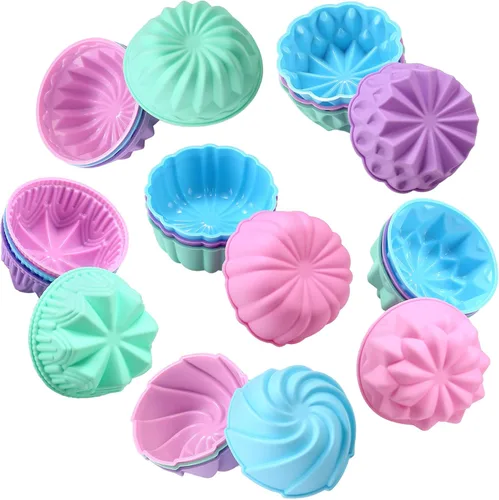 Moldes de silicona para hornear magdalenas To encounter, antiadherentes de grado alimenticio, forros para muffins reutilizables, moldes de silicona