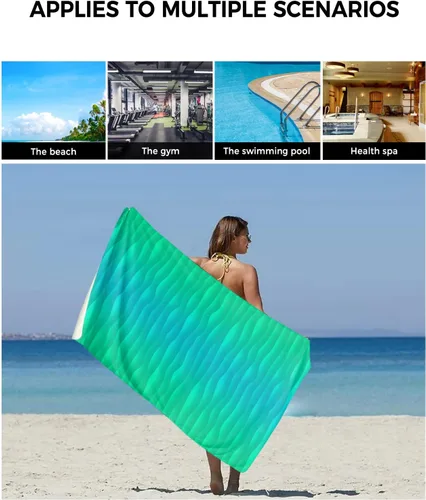 Miniatura 6 de Juego de toallas de baño verdes de verano para baño, toallas de lujo, regalos para mujeres, secado rápido, playa, cocina, mano, cabello, cara, yoga