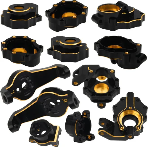 Miniatura 7 de ShareGoo - Cubiertas de latón TRX4 para eje de portal, contrapeso, compatibles con Traxxas 1/10 TRX4 TRX6 RC Crawler Car (juego 6 en 1)