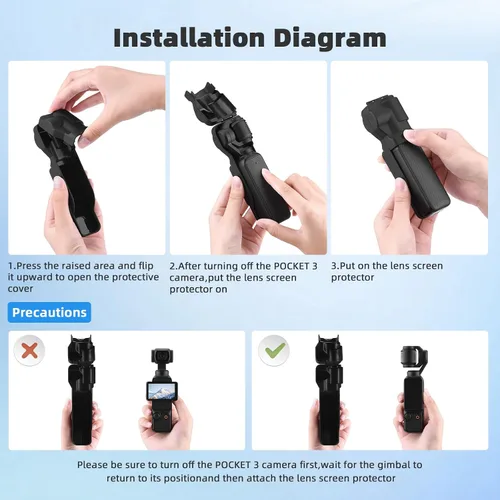 Miniatura 8 de BRDRC Pocket 3 Funda protectora para Xtra Muse Gimbal Lens Cap Protector de pantalla para DJI Osmo Pocket 3 Creator Combo/Xtra Muse Accesorios (rosa)