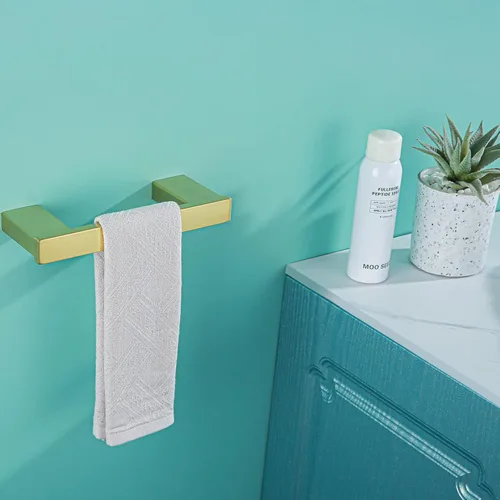 Miniatura 8 de RANDOM Toallero dorado cepillado de 9 pulgadas, toallero de latón para baño, toallero de mano, toallero de cocina, barra de toalla de baño, cocina
