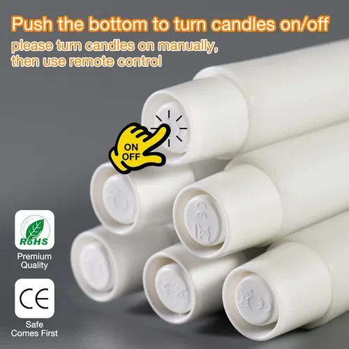 Miniatura 2 de Eywamage - Velas de mecha blancas parpadeantes sin llama con control remoto, velas de cera LED operadas por batería, juego de 6 unidades Blanco