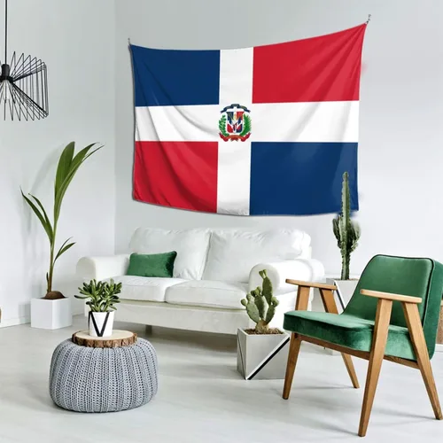 Miniatura 5 de LIFANGMI Tapiz decorativo con bandera de la República Dominicana, 60 x 40 pulgadas, para dormitorio, sala de estar, dormitorio universitario
