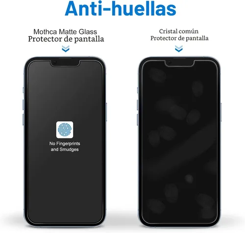 Miniatura 5 de Mothca Protector de pantalla de vidrio mate para iPhone 16e / iPhone 14 / iPhone 13 / iPhone 13 Pro [6.1 pulgadas] vidrio templado antirreflejos