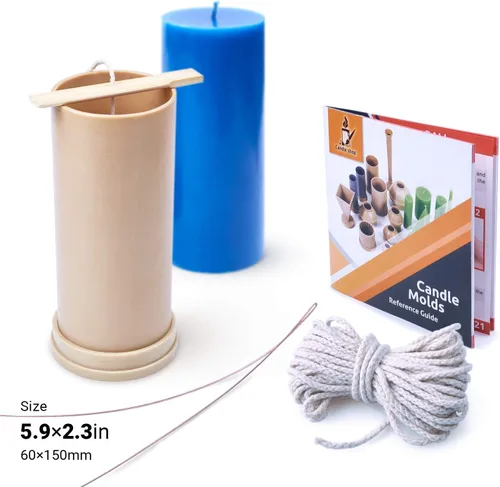 Miniatura 2 de Moldes de vela para hacer velas en forma de cilindro – Altura: 5.9 in, Ancho: 2.3 in – Moldes de cera para manualidades – Moldes de cera para velas