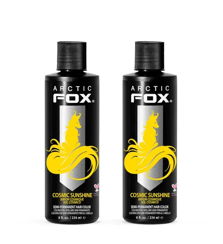 Miniatura 43 de ARCTIC FOX - Tinte de color semipermanente para cabello vegano y libre de crueldad, color amarillo intenso (4 onzas líquidas, Cosmic Sunshine)