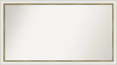 Amanti Art Espejo personalizado, espejo estrecho de baño de oro blanco, espejo de pared o espejo de tocador de baño sobre el fregadero (26.25 x Eva