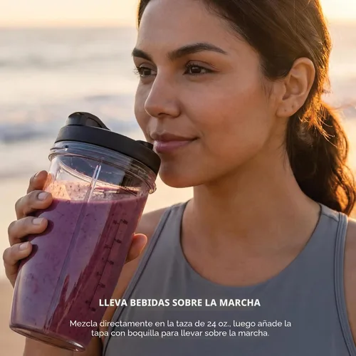 Miniatura 6 de Ninja Licuadora Nutri Pro Una porción Para batidos, salsa, batidos y bebidas congeladas Incluye 2 tazas y tapas para batidos Tritura