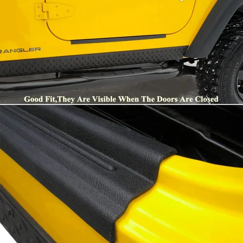 Miniatura 2 de YOCTM 2 protectores del umbral de la puerta del automóvil, protector antiarañazos de puerta, protectores de borde compatibles con Jeep Wrangler TJ