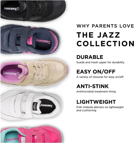 Miniatura 6 de Saucony, Baby Jazz Hook Loop - Tenis de temporada para bebé niña