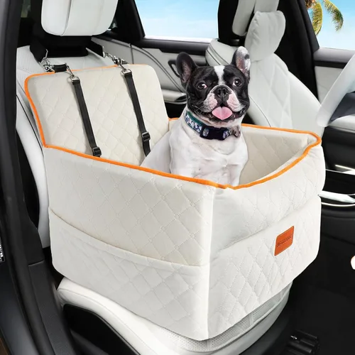 Miniatura 14 de HEGGCOOE Asiento de automóvil para perros pequeños, asientos elevadores de espuma viscoelástica para perros con cojín grueso para perros medianos