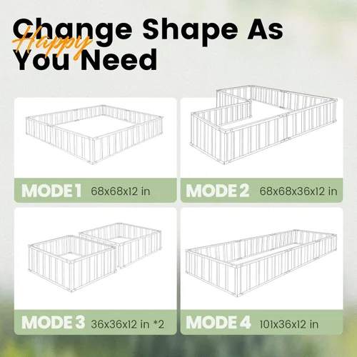 Miniatura 5 de King Bird - Cama de jardín elevada de 68 x 36 x 12 pulgadas, kit de caja de maceta de metal de acero galvanizado para jardín al aire libre, con 2