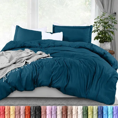 Miniatura 27 de Utopia Bedding Juego de funda de edredón tamaño individual - 2 piezas con cierre de cremallera - 1 funda de edredón 68X90 pulgadas y 1 funda de Beige