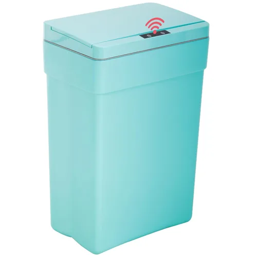 BLKMTY Bote de basura de 13 galones con tapa, azul, polipropileno, 13.0 galones, bote de basura sin contacto, cubo de basura automático, sin olor,