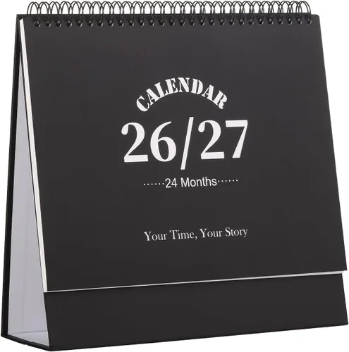 Miniatura 14 de Calendario de escritorio 2026-2027, calendario de 2 años desde enero de 2026 hasta diciembre de 2027, planificador mensual de mesa con calcomanías
