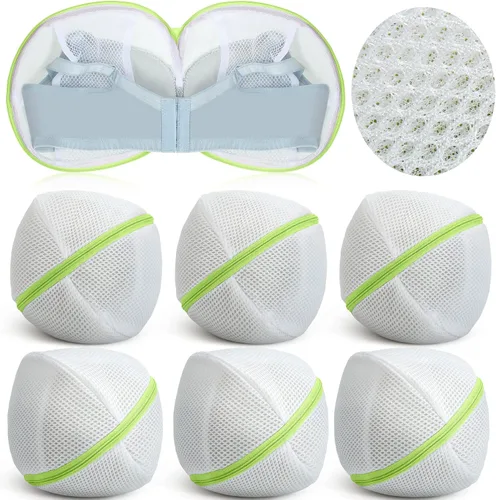Miniatura 14 de Shappy 6 piezas de bolsas de malla para lavar brasieres para lavandería, bolsas de lavado de lencería y ropa interior con cremallera para mujeres