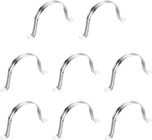 Miniatura 30 de uxcell 6 correas rígidas de tubo, 4.331 in (4.33 pulgadas) 201 de acero inoxidable 201 con 2 agujeros en forma de U, abrazaderas de tubo para fijar