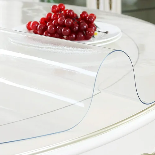 Miniatura 2 de Protector redondo de plástico transparente de 36 pulgadas de diámetro para mesa de comedor, cubierta de mantel de PVC, mantel de vinilo