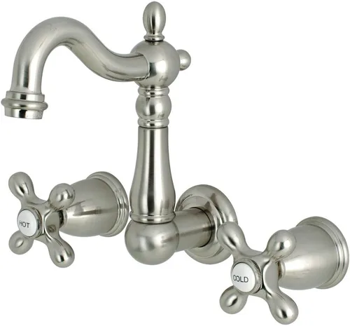 Miniatura 4 de Kingston Brass KS1223AX - Grifo de baño de montaje en pared central de 8 pulgadas, latón antiguo