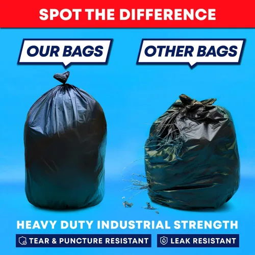 Miniatura 2 de Veska Bolsas de basura resistentes de 30 a 33 galones, paquete de 250 bolsas, bolsas de basura grandes negras de 30 galones, 32 galones, 33 galones.