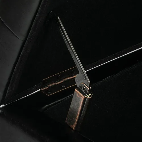Miniatura 8 de Adeco Otomana de almacenamiento, banco tapizado rectangular de piel sintética con patas de madera, reposapiés, mesa de café para sala de estar, Negro