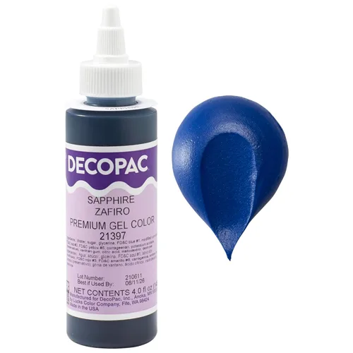 Sapphire Trend - Decoración de pastel de gel de alta calidad, colorante alimenticio Bue - Color de gel azul, 4 onzas líquidas
