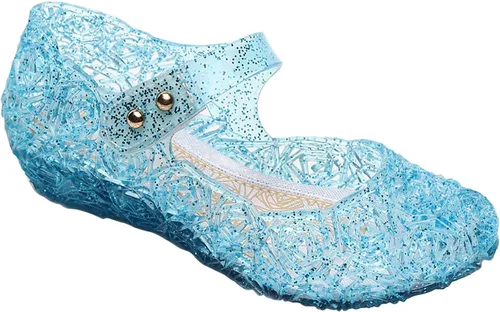Libbook Zapatos de gelatina para niñas, inspirados en Frozen, zapatos planos de Elsa, sandalias de vestir de princesa para niños pequeños, gelatinas