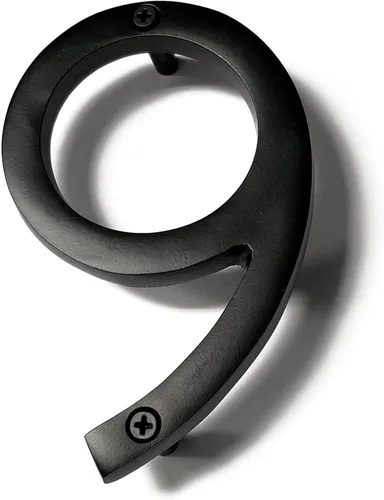 Miniatura 46 de NACH Números de casa flotantes, números de casa negros de aluminio de 6 pulgadas para exteriores, número 5, números de puerta con accesorios