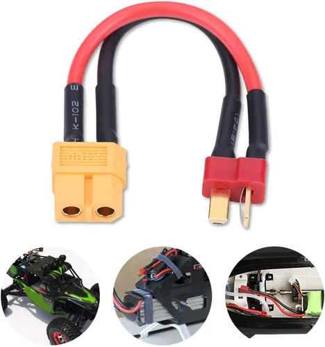 Miniatura 5 de Alomejor Adaptador de cargador RC, cable seguro y confiable de 14 AWG, adaptador de corriente para automóvil, cable de 3.9 in, 2