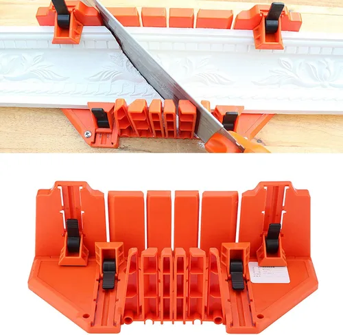 Miniatura 2 de Caja de sierra ingletadora, bloque de inglete de sujeción de plástico, sierra de poda, ángulos de corte de madera, herramienta de hardware