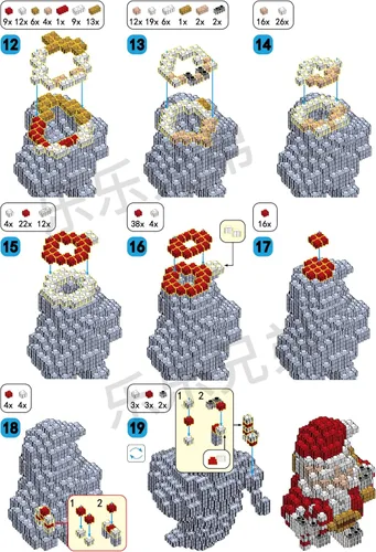 Miniatura 9 de Bloques apilables de Navidad compatibles con Lego, Navidad, Papá Noel, juego de microbloques de construcción, caja de regalo de Año Nuevo, regalos