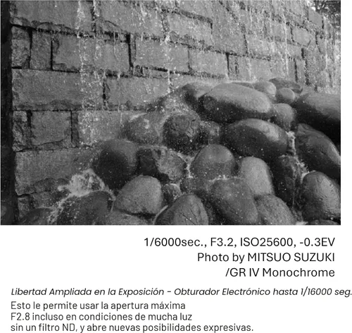 Miniatura 6 de RICOH Cámara compacta digital monocromática GR IV Premium con sensor CMOS de tamaño APS-C de 25.7MP dedicado monocromático, lente F2.8 GR de 1.102