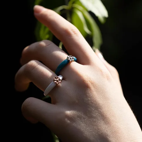 Miniatura 34 de Zollen Anillos de silicona para mujer, 1/3 paquetes de alianzas de boda de silicona, forma de flor, anillos de goma, colección de flores para mujer