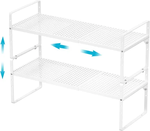 Miniatura 11 de iPEGTOP Estante organizador de estante de almacenamiento expandible para gabinete, estante de especias de metal apilable de acero resistente, altura