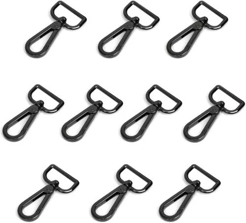 Miniatura 6 de 10 cierres giratorios de 1 pulgada con anillo en D de pinza de mosquetón para correa, cordón de puerta de empuje, clips de gancho giratorio a Latón