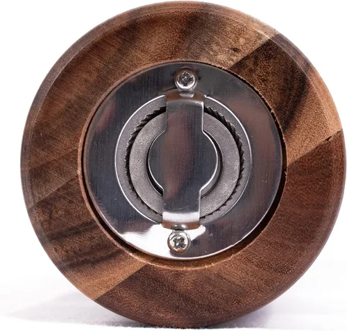 Miniatura 5 de Molinillo de pimienta, molinillo de pimienta con acero inoxidable ajustable, madera de acacia, 12.6 in de altura, diámetro inferior: 2.4 in